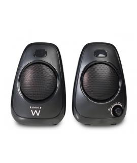 Ewent Altavoces Estereos de Sobremesa de 10W - Alimentacion USB - Jack de 3.5mm - Control de Volumen - Color Negro