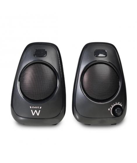 Ewent Altavoces Estereos de Sobremesa de 10W - Alimentacion USB - Jack de 3.5mm - Control de Volumen - Color Negro