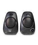 Ewent Altavoces Estereos de Sobremesa de 10W - Alimentacion USB - Jack de 3.5mm - Control de Volumen - Color Negro