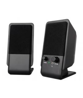 Ewent Altavoces Estereos de Sobremesa de 12W - Alimentacion USB - Jack de 3.5mm - Control de Volumen - Color Negro