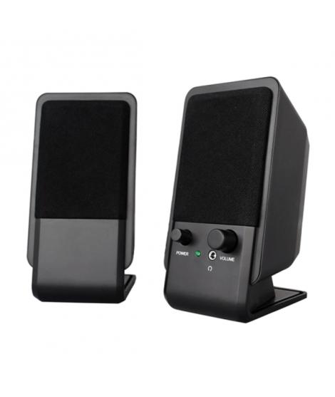 Ewent Altavoces Estereos de Sobremesa de 12W - Alimentacion USB - Jack de 3.5mm - Control de Volumen - Color Negro
