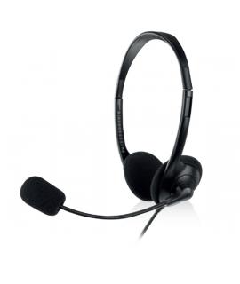 Ewent Auriculares Estereo - Microfono Integrado - 2x Jack de 3.5mm - Cable de 2.1m - Color Negro