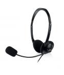 Ewent Auriculares Estereo - Microfono Integrado - 2x Jack de 3.5mm - Cable de 2.1m - Color Negro