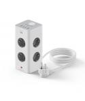 Ewent Regleta con 12 Tomas de Sobremesa - 8x Schuko 16A - 2x USB-A - 2x USB-C - Interruptor On/Off - Proteccion Infantil - Forma