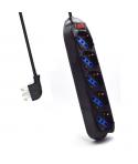 Ewent Regleta con 5 Tomas Tipo L/F (Schuko) de 10/16A - Interruptor On/Off - Enchufe Italiano Plano en Angulo - Cable de 1.5m - 