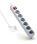 Ewent Regleta con 6 Tomas Tipo L/F (Schuko) de 10/16A - Interruptor On/Off - Proteccion contra Sobretensiones - Proteccion Infan