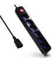 Ewent Regleta con 6 Tomas Tipo L/F (Schuko) para SAI - Proteccion contra Sobretension - Proteccion Infantil - Interruptor On/Off