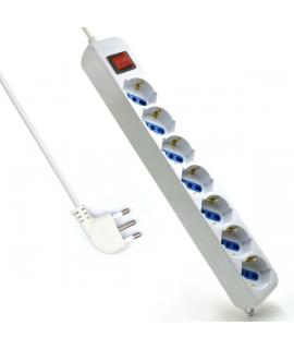 Ewent Regleta con 6 Tomas Tipo L/F (Schuko) de 10/16A - Interruptor de Encendido - Proteccion contra Sobretensiones - Proteccion