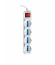 Ewent Regleta con 12 Tomas - 8 Tomas L + 4 Tomas L/F (Schuko) - Interruptor On/Off - Proteccion contra Sobretensiones - Protecci