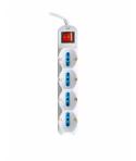 Ewent Regleta con 12 Tomas - 8 Tomas L + 4 Tomas L/F (Schuko) - Interruptor On/Off - Proteccion contra Sobretensiones - Protecci