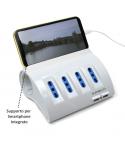 Ewent Regleta con 6 Tomas - 4 Tomas L + 2 Toma L/F (Schuko) - 2x USB-A - Proteccion Infantil - Enchufe Italiano Plano en Angulo 
