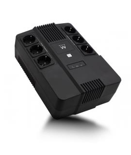 Ewent SAI Interactivo 700VA/390W - 6x Schuko - Toma Tierra - Funcion AVR - Notificacion Sonora y LED - Proteccion Electrica - Ba