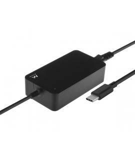 Ewent Cargador Universal para Portatil de 45W con USB-C - Power Delivery - Longitud de Cable Total de 2.75m - Color Negro