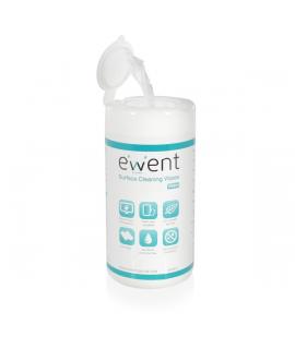 Ewent Toallitas de Limpieza para Pantallas - Antibacteriano - Antiestatica - Sin Alcohol - Color Blanco