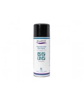 Ewent Spray de Pegamento Reposicionable - Secado Rapido - 395gr - Color Transparente