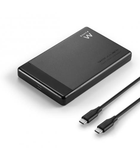 Ewent Carcasa Externa para HDD/SSD SATA - USB-C 3.2 Gen1 - SSD/HDD de 2.5" - Montaje sin Torinillos - ABS de Alta Resistencia - 