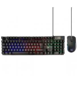 Ewent Pack Teclado + Raton Gaming - Iluminacion RGB - Disposicion QWERTY ES - 3600dpi - Cable de 1.5m - Anti-Ghosting - Color Ne