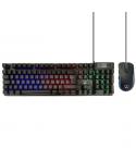 Ewent Pack Teclado + Raton Gaming - Iluminacion RGB - Disposicion QWERTY ES - 3600dpi - Cable de 1.5m - Anti-Ghosting - Color Ne