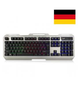 Ewent Teclado Gaming - Iluminacion RGB - Disposicion Alemana QWERTZ DE - Carcasa de Metal - 12 Teclas Multimedia - Cable de 1.5m
