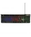 Ewent Teclado Gaming de Membrana - Iluminacion RGB - Disposicion Portuguesa QWERTY PT - Cable de 1.5m - 12 Teclas Multimedia - C