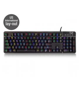 Ewent Teclado Gaming Mecanico - Iluminacion RGB - Disposicion Inglesa QWERTY US - Cubierta de Aluminio - Cable de 1.5m - Anti-Gh