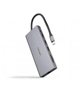 Nanocable HUB USB-C 12 en 1 - Conversor USB-C 3.1 a 3 x USB-A 3.2 + 3 x USB-C 3.2 + USB-C PD 100W + 2 x HDMI 4K@60Hz + DP 4K@60H
