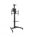 Tooq Cometa Soporte de Suelo para TV de 37 a 70" - Bandeja Multiusos - Peso Max. 50kg - Altura, Inclinacion y Rotacion Ajustable