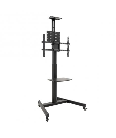 Tooq Cometa Soporte de Suelo para TV de 37 a 70" - Bandeja Multiusos - Peso Max. 50kg - Altura, Inclinacion y Rotacion Ajustable
