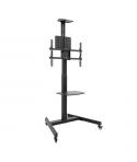 Tooq Cometa Soporte de Suelo para TV de 37 a 70" - Bandeja Multiusos - Peso Max. 50kg - Altura, Inclinacion y Rotacion Ajustable