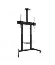 Tooq Aquiles Soporte de Suelo para Pantallas Interactivas/TV de 60 a 100" - Bandeja Multiusos - Peso Max. 120kg - Altura e Incli
