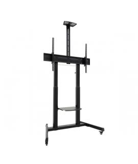 Tooq Aquiles Soporte de Suelo para Pantallas Interactivas/TV de 60 a 100" - Bandeja Multiusos - Peso Max. 120kg - Altura e Incli