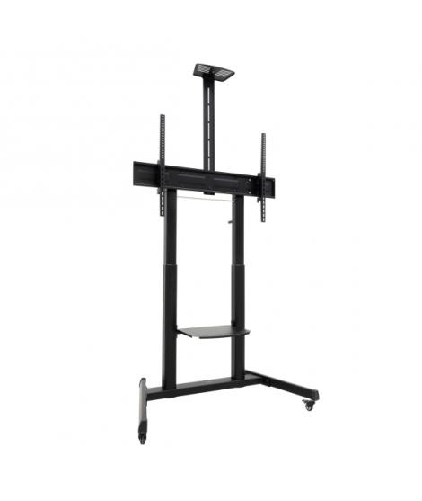Tooq Aquiles Soporte de Suelo para Pantallas Interactivas/TV de 60 a 100" - Bandeja Multiusos - Peso Max. 120kg - Altura e Incli