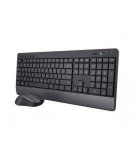 Trust Trezo Pack Teclado + Raton Inalambrico - Teclas Silenciosas - Fabricado con Material Reciclado - Color Negro