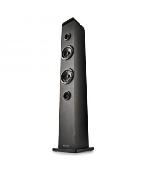NGS Sky Charm Pro Torre de Sonido Bluetooth 50W - USB, Radio FM, Aux In y Entrada Optica - Funcion Broadcasting - Madera de Alta