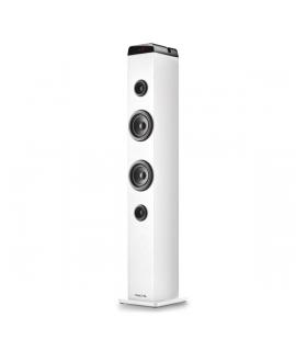 NGS Sky Charm Pro Torre de Sonido Bluetooth 50W - USB, Radio FM, Aux In y Entrada Optica - Funcion Broadcasting - Madera de Alta