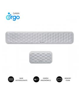 Subblim Pack Ergo Airpadding Reposamuñecas para Teclado y Raton - Espuma Viscoelastica 65D - Tejido AirMesh Transpirable - Base 