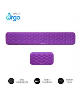 Subblim Pack Ergo Airpadding Reposamuñecas para Teclado y Raton - Espuma Viscoelastica 65D - Tejido AirMesh Transpirable - Base 