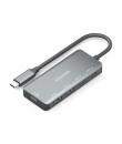 Aisens Hub USB-C 3.1 - USB-C PD 100W/2xUSB-C/2xUSB-A 2.0 - 15cm - Color Gris