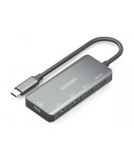 Aisens Hub USB-C 3.1 - USB-C PD 100W/2xUSB-C/2xUSB-A 2.0 - 15cm - Color Gris