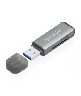 Aisens Lector de Tarjetas USB-A 3.1 Gen1 - Compatible con SD, Micro SD, MMC, RS-MMC, MMC Micro - Color Gris