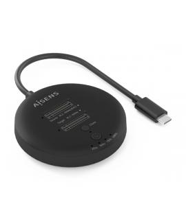 Aisens ASDS-2M2N05 Estacion de Docking de Doble Bahia M.2 NVME a USB-C 3.2 Gen2x2 - Clone - Color Negro