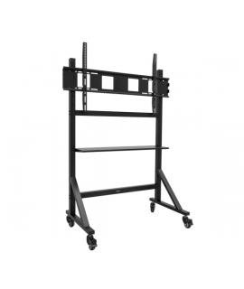 Tooq Optimus Soporte de Suelo para Pantallas Interactivas/TV de 60 a 105" - Bandeja Multiusos - Peso Max. 120kg - Altura Ajustab