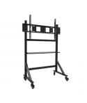 Tooq Optimus Soporte de Suelo para Pantallas Interactivas/TV de 60 a 105" - Bandeja Multiusos - Peso Max. 120kg - Altura Ajustab