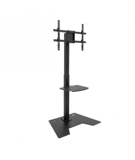 Tooq Minos Soporte de Suelo para Pantallas de 37-70" - Bandeja Inferior Multiusos - Altura, Giro y Rotacion Regulables - Gestion
