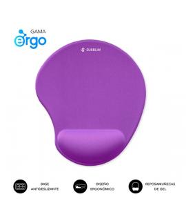 Subblim Ergo Neogel Alfombrilla Ergonomica para Raton - Espuma Elastica - Microtexturizada Impermeable - Base Antideslizante - C