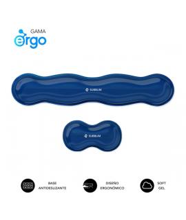 Subblim Pack Ergo Crystal Flex Reposamuñecas para Teclado y Raton - Gel Refrigerante Autoajustable - Diseño Ondulado Ergonomico 