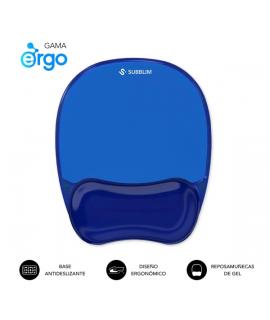 Subblim Ergo Crystal Flex Alfombrilla Ergonomica para Raton - Gel Refrigerante Autoajustable - Diseño Ondulado Ergonomico - Base