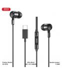 XO EP81 Auriculares Intrauditivos con Microfono - Conexion USB-C - Cable de 1.20m - Color Negro