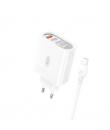 XO L100 Pack Cargador de Corriente 18W - 4x USB-A - Proteccion Intelifente + Cable USB-A a MicroUSB 2.4A