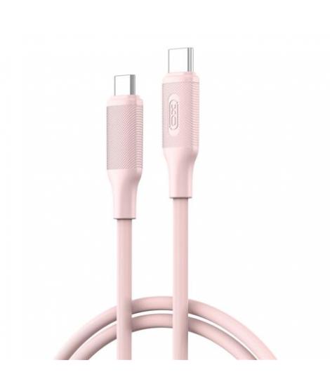 XO NBQ265B Cable USB-C Macho a USB-C Macho - 1m - 60W - Color Rosa